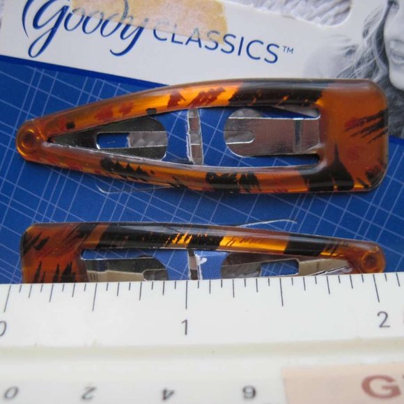 8 Goody Julia Snap Hair Clips Striped Gelly Epoxy Covered Leopard Spots Wild - Picture 2 of 10